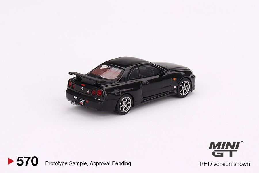 MINI GT 1/64 Nissan Skyline GT-R (R34) V-Spec Black Pearl