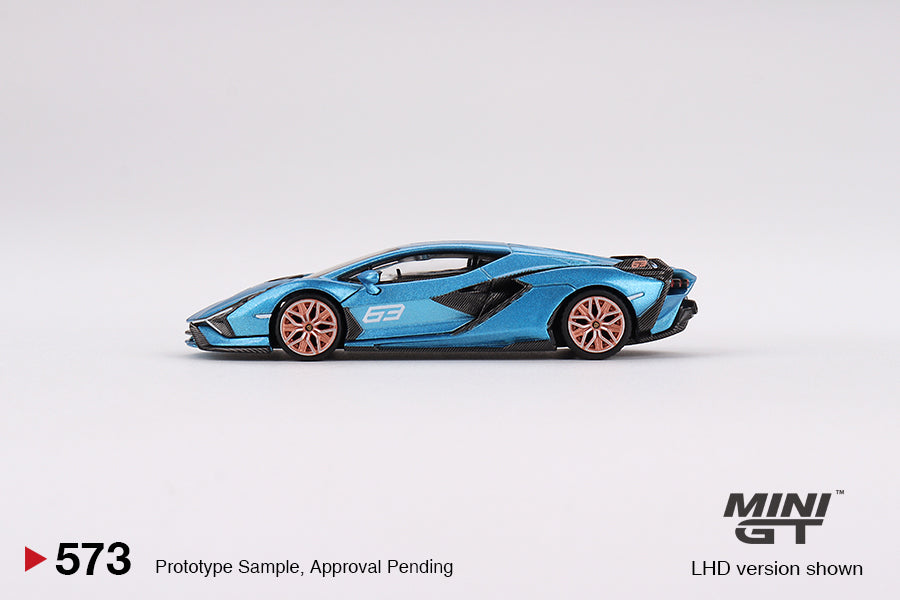 MINI GT 1/64 Lamborghini Sián FKP 37 Blu Aegir LHD