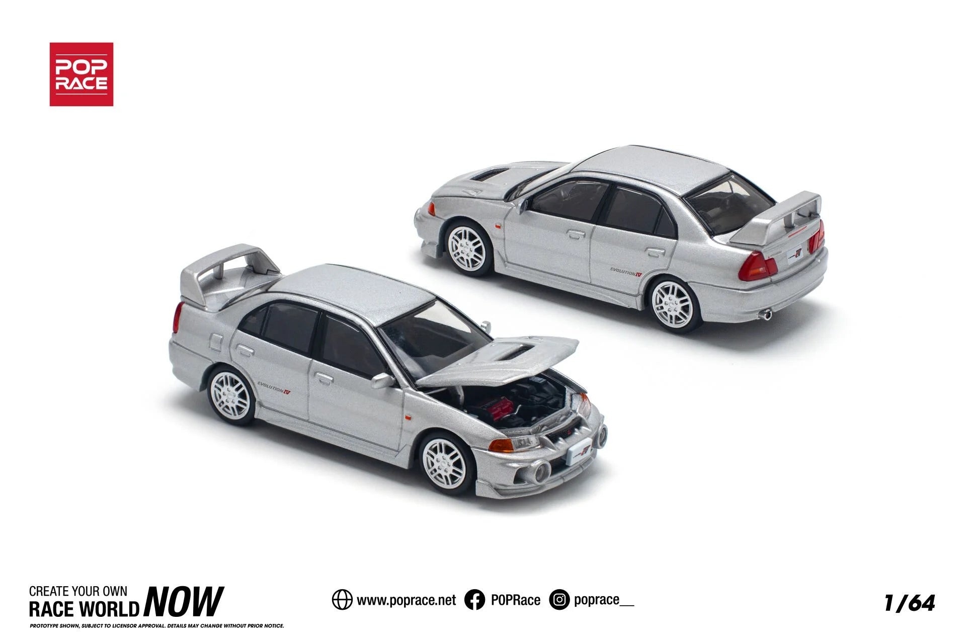 POP RACE 1/64 MITSUBISHI LANCER EVOLUTION IV