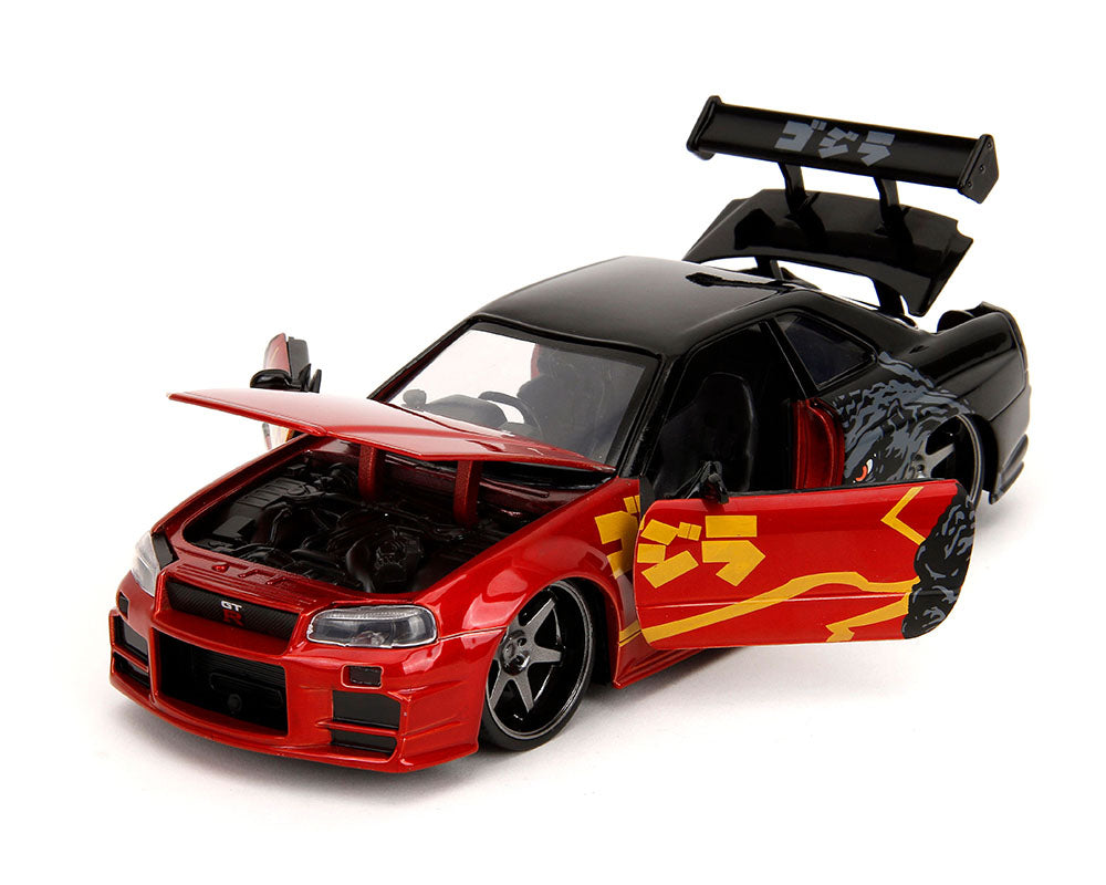 JADA 1/24 Nissan Skyline GT-R R34 Godzilla – M. Red – Hollywood Rides