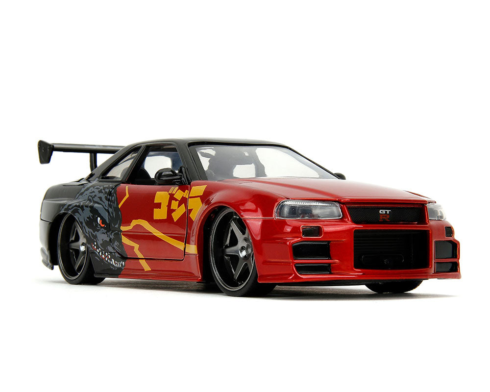JADA 1/24 Nissan Skyline GT-R R34 Godzilla – M. Red – Hollywood Rides