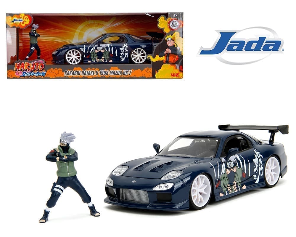 JADA 1/24 HR NARUTO 1993 MAZDA RX-7 WITH KAKASHI FIGURE