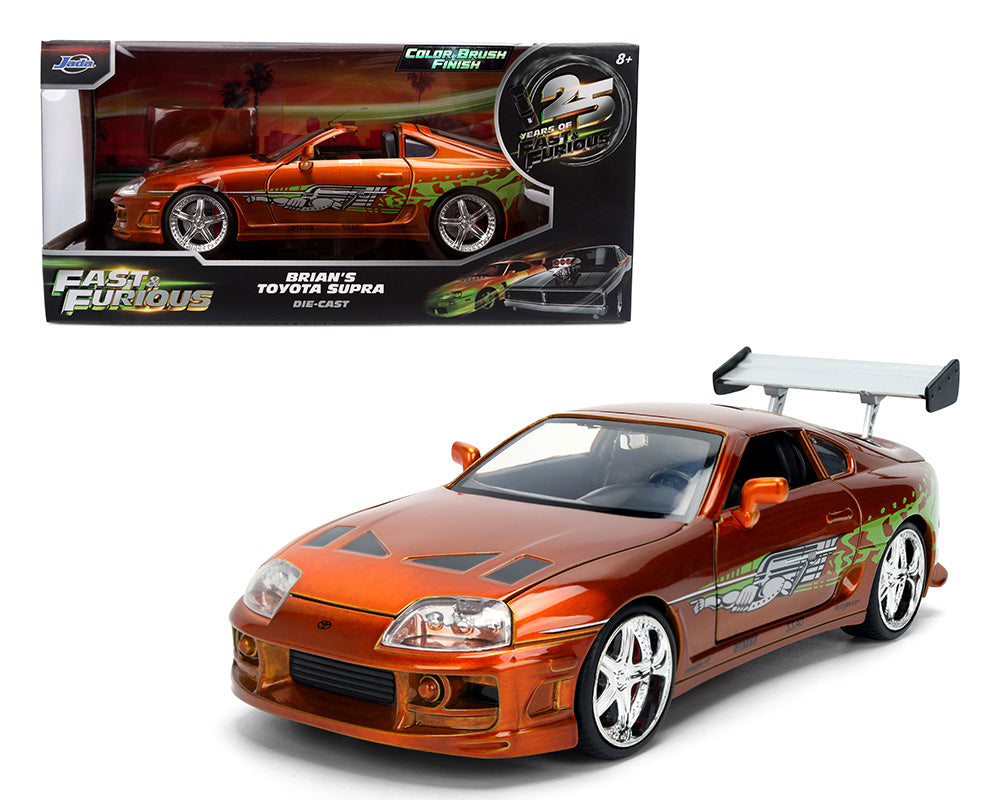 Jada 1:24 1995 Toyota Supra – Orange Color Brush Finish – Fast & Furious 25th Anniversary