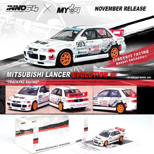 INNO64 1/64 MITSUBISHI LANCER EVOLUTION III "TRACKERS RACING"