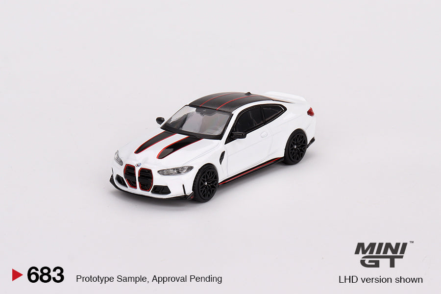 (COMING SOON) MINI GT 1/64 BMW M4 CSL – Alpine White- MiJo Exclusives