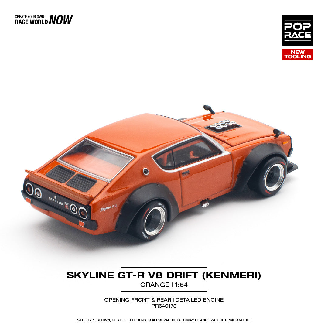 (COMING SOON) POP RACE 1/64 Skyline GT-R V8 Drift (Kenmeri)