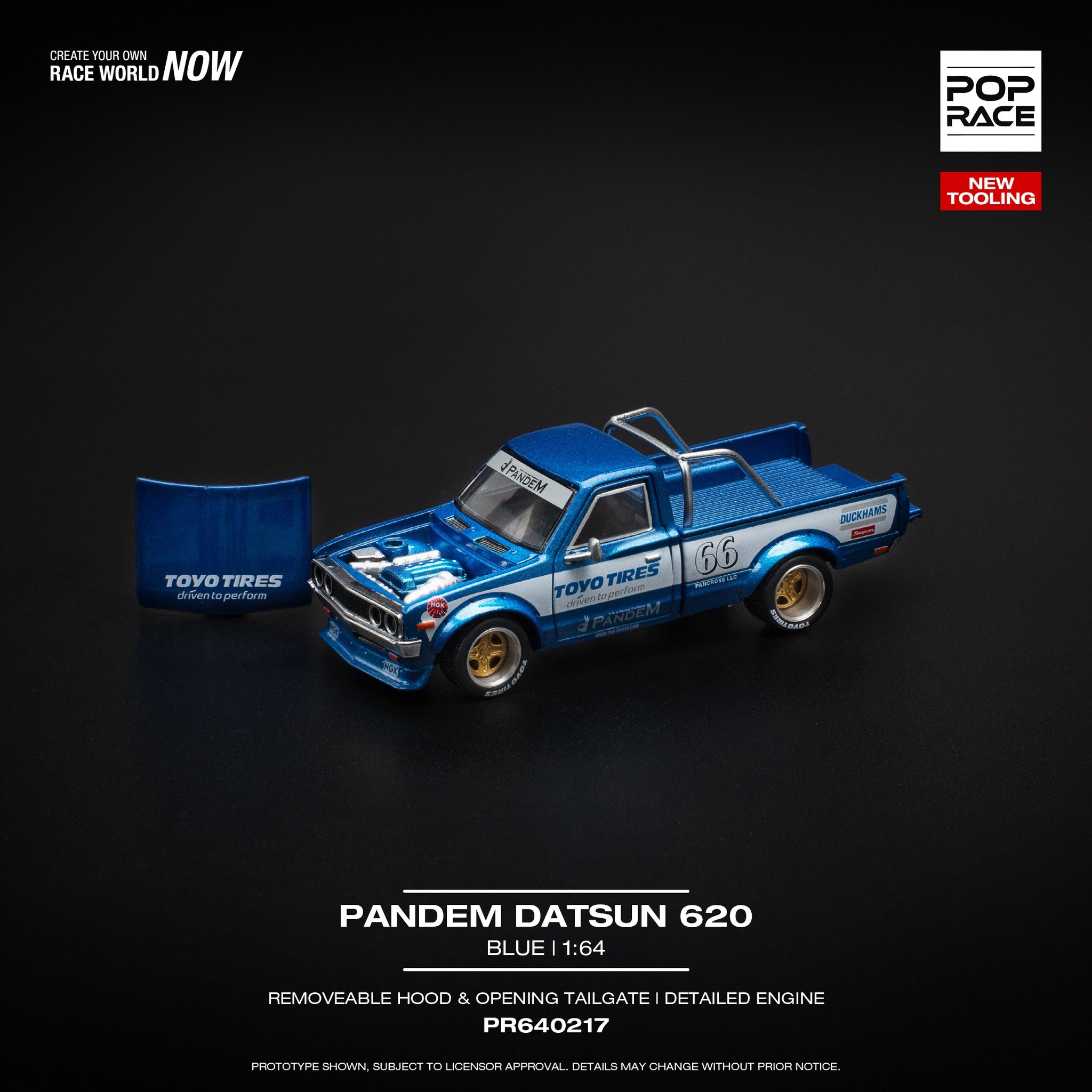 POP RACE 1/64 Pandem Datsun 620 – Blue