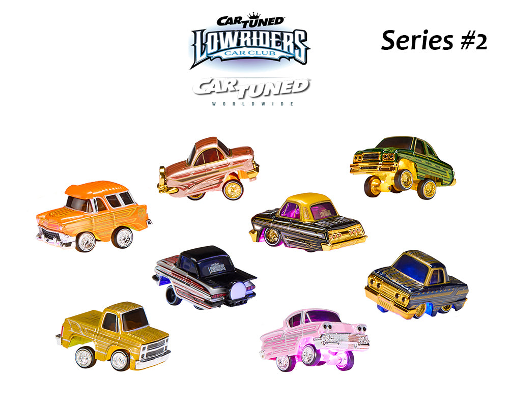 CarTuned™ 1:64 Lowriders SHOW GLOW Series 2 8 Styles 2026 – L.E.D. Light Up Chassis cars are sold individualy.