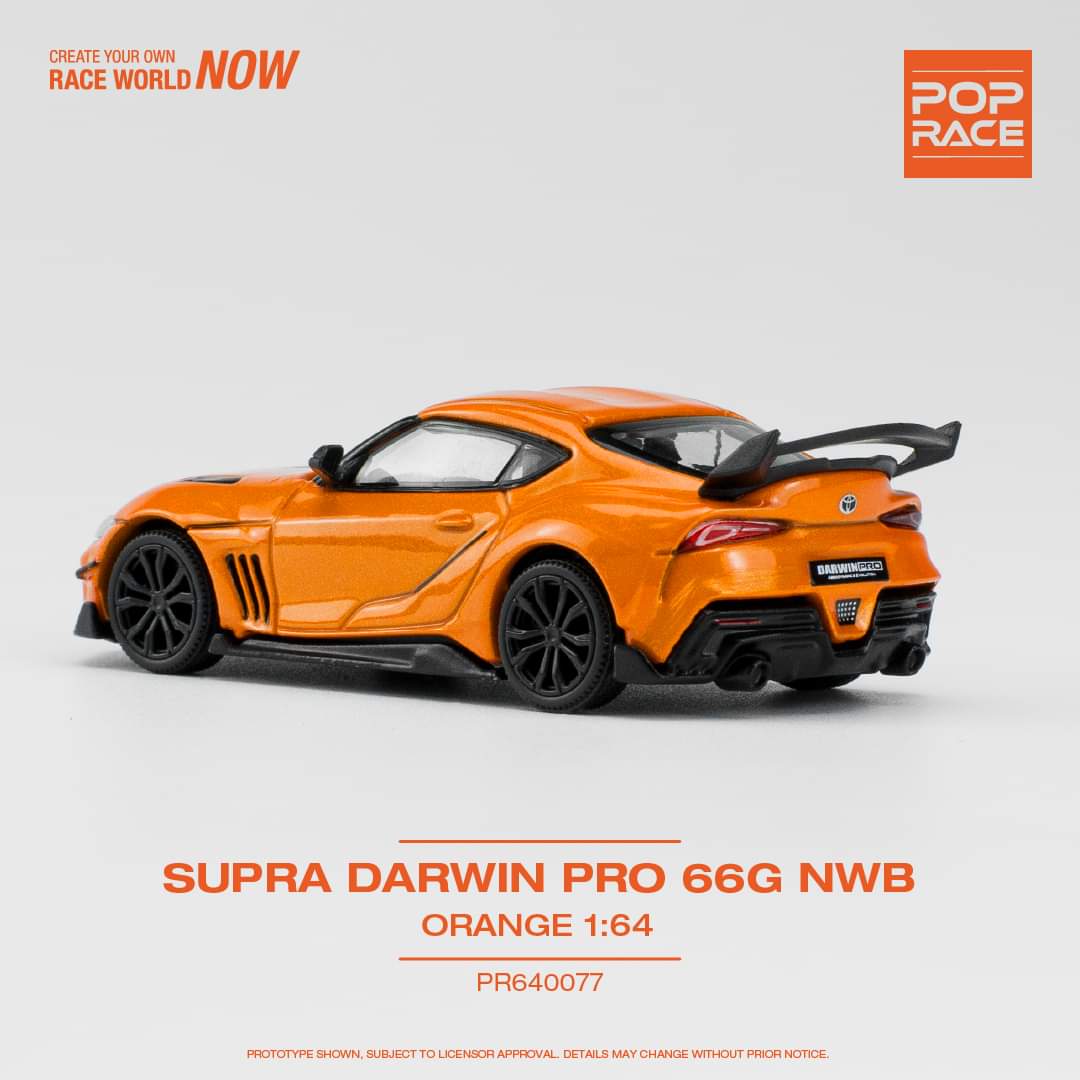 POP RACE 1/64 SUPRA DARWIN PRO 66G NWB - ORANGE