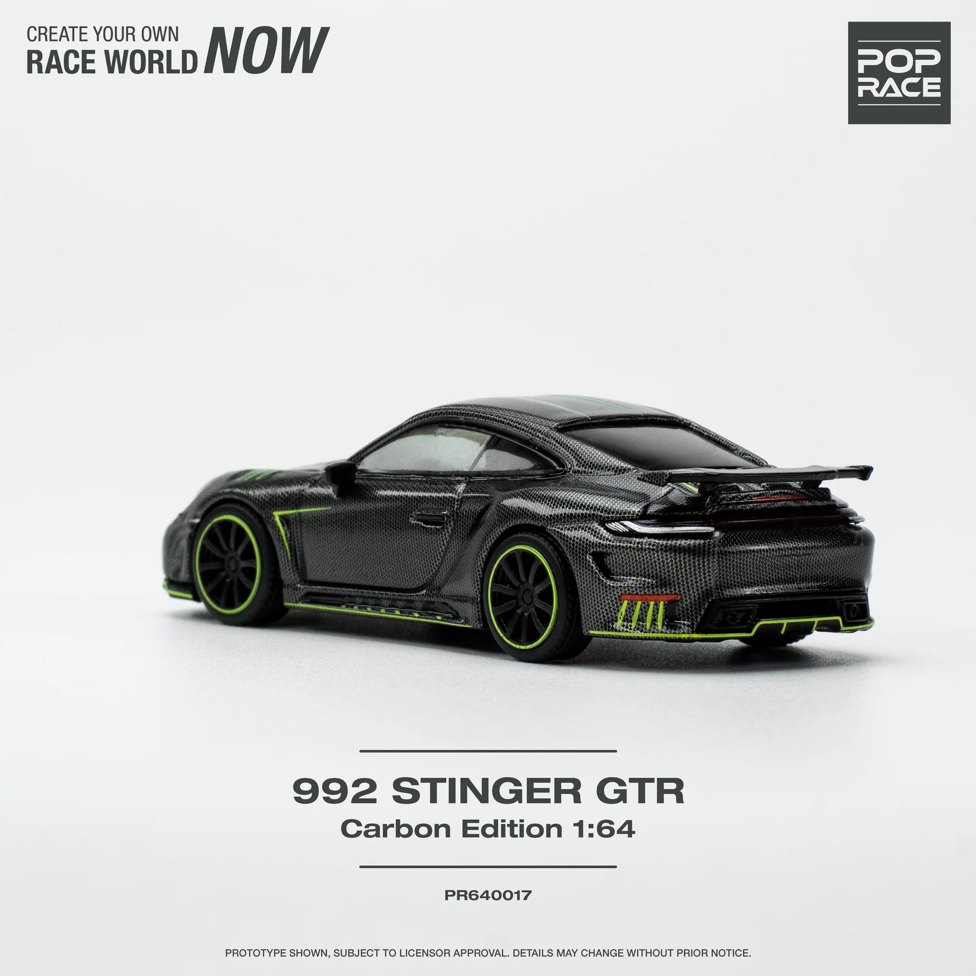 POP RACE 1/64 992 STINGER GTR - CARBON EDITION