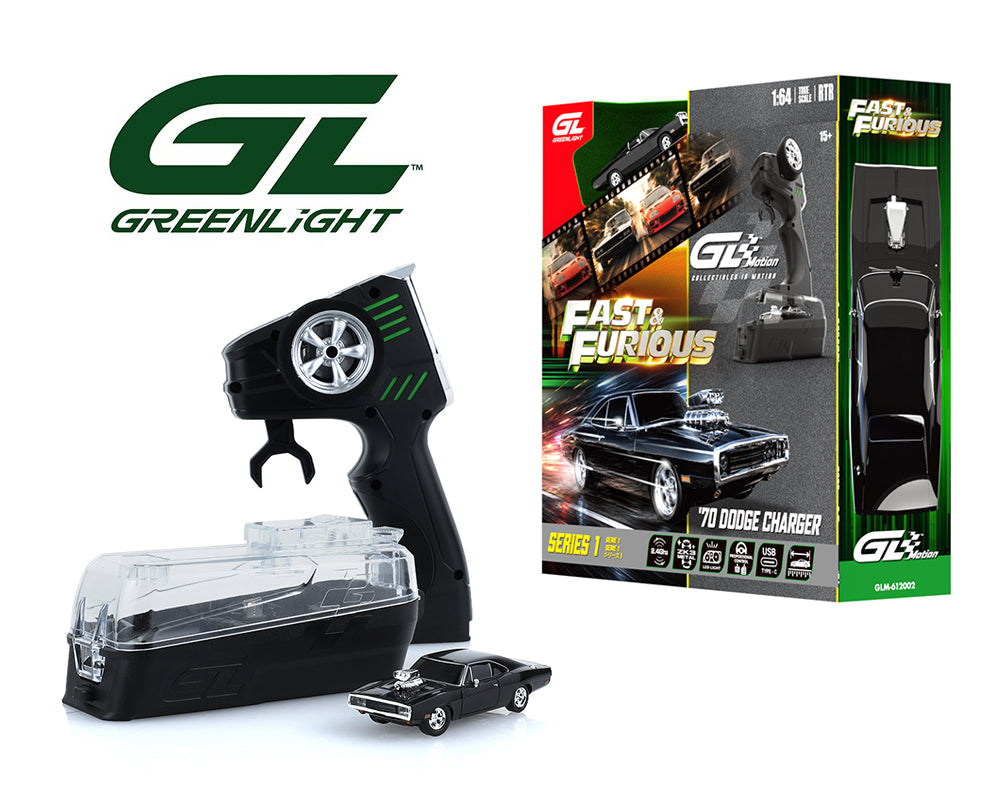 (COMING SOON) GREENLIGHT 1:64 RC The Fast & The Furious 1970 Dodge Charger “Dom’s Charger” Combo Set