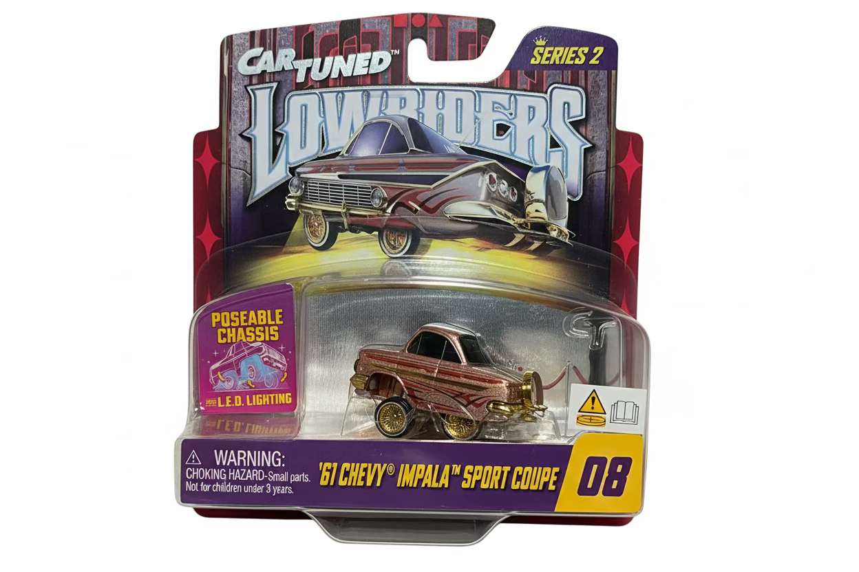 CarTuned™ 1:64 Lowriders SHOW GLOW Series 2 8 Styles 2026 – L.E.D. Light Up Chassis cars are sold individualy.