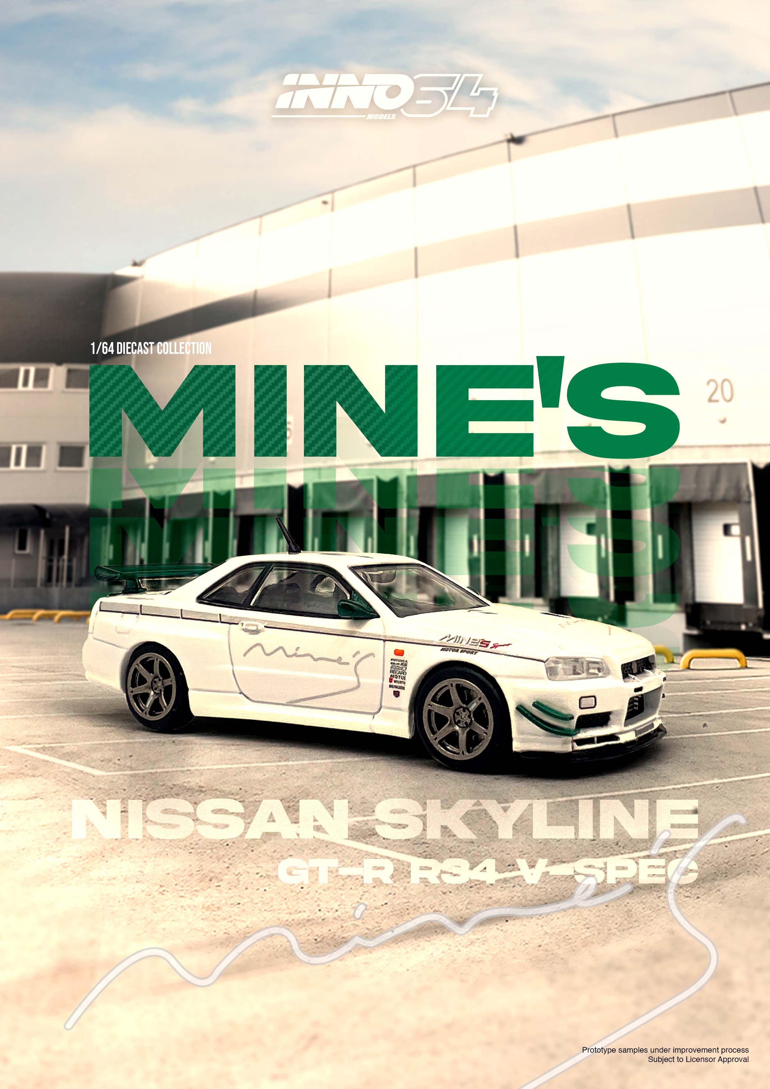 INNO64 1/64 Nissan Skyline GT-R (R34) V-SPEC TUNED BY "MINE&
