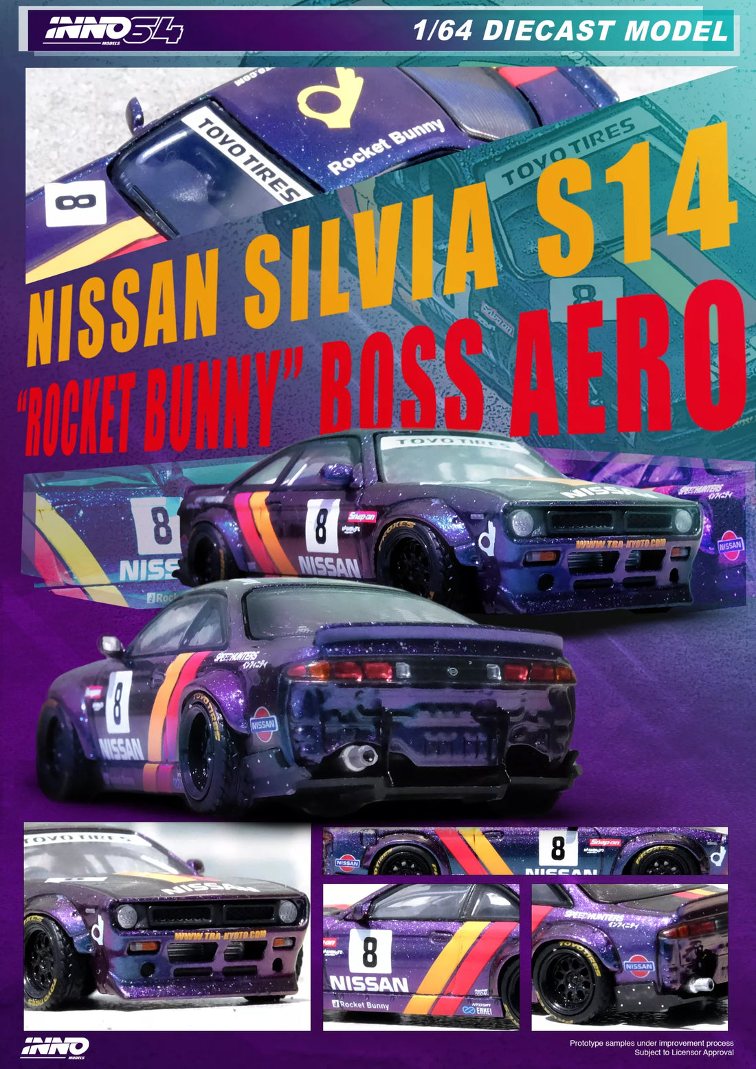 INNO64 – Nissan Silvia (S14) Boss “Rocket Bunny” Purple