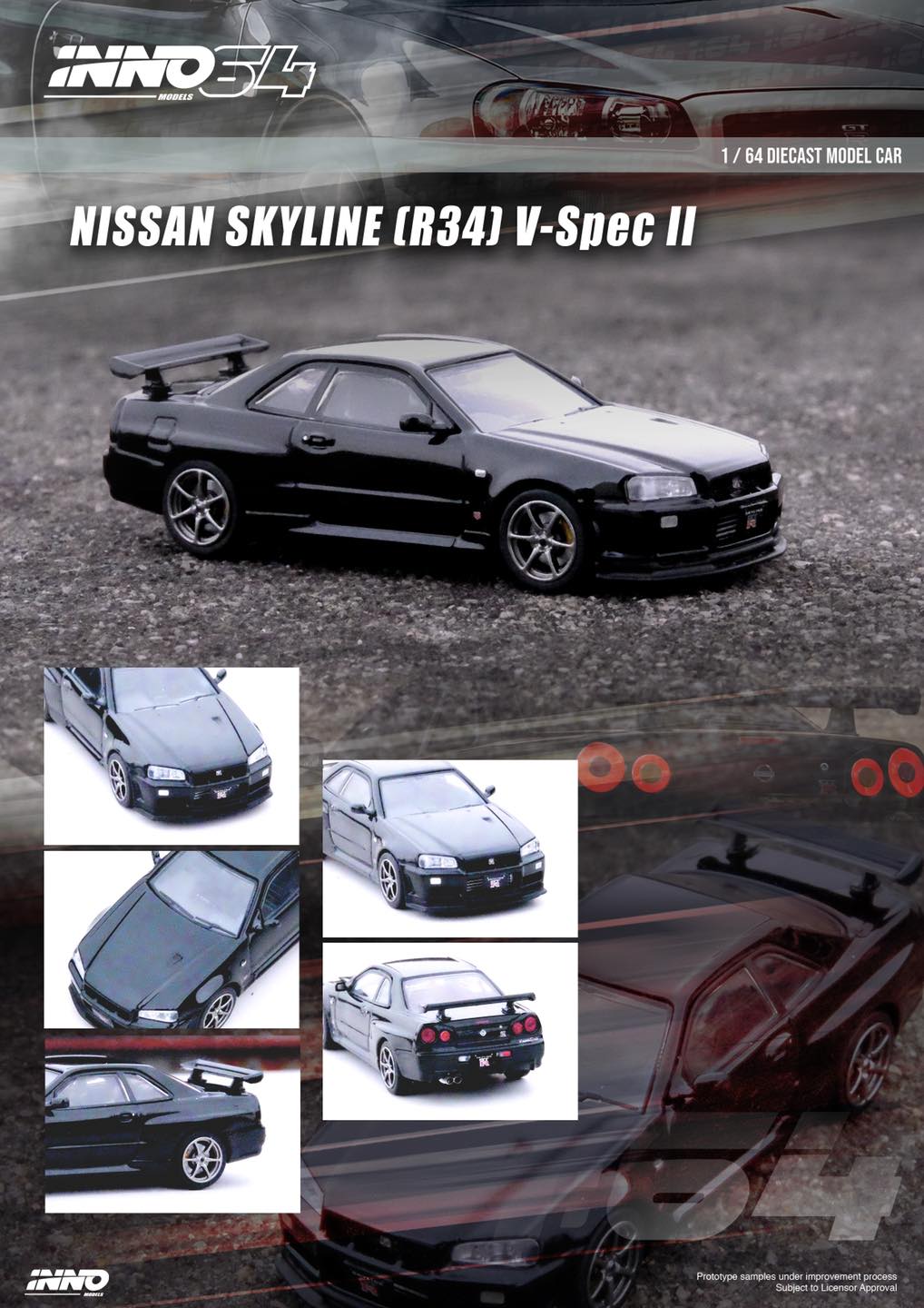INNO64 1/64 Nissan Skyline GT-T R34 V-SPEC II
