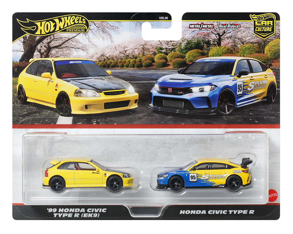 HOTWHEELS 1:64 CAR CULTURE ’99 Honda Civic Type R EK9 & Honda Civic Type R Spoon