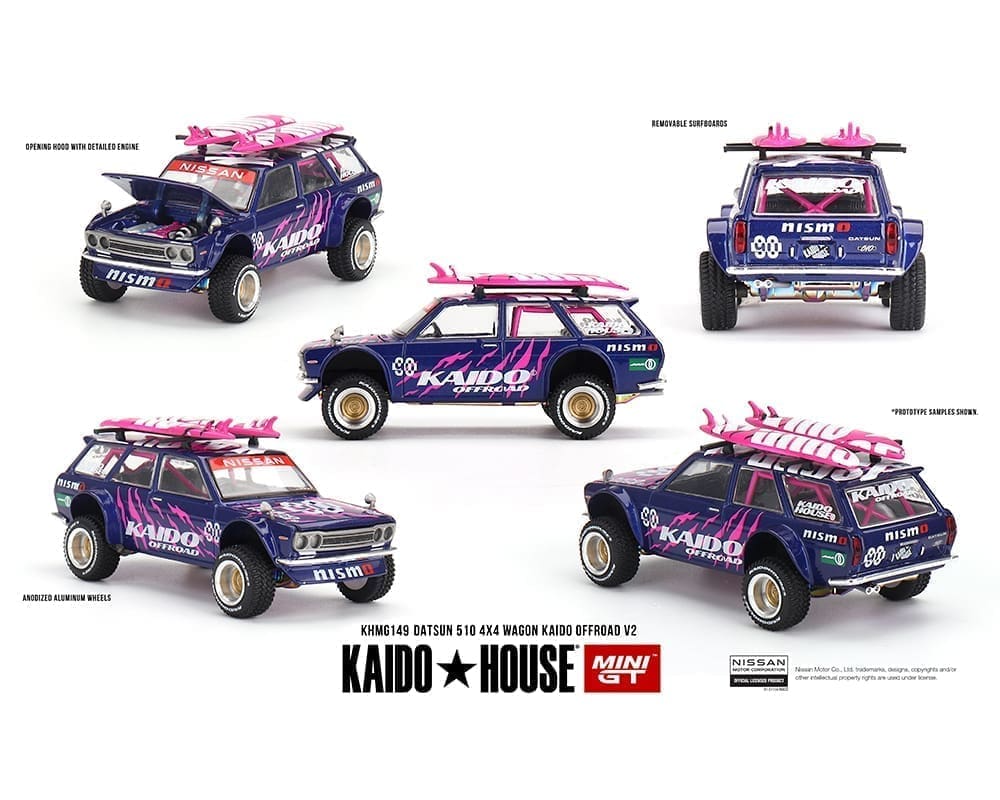 Kaido House 1:64 Datsun 510 4×4 Wagon Kaido Offroad V2 – Purple