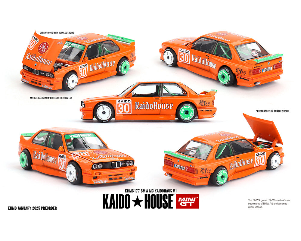 Kaido House x Mini GT 1:64 BMW M3 KAIDOHAUS V1 – Orange