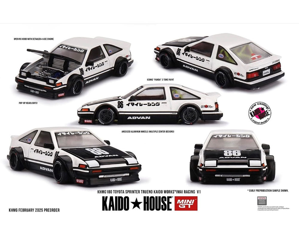 (COMING SOON) Kaido House x Mini GT 1:64 Toyota AE86 Sprinter Trueno Kaido Street V1- White