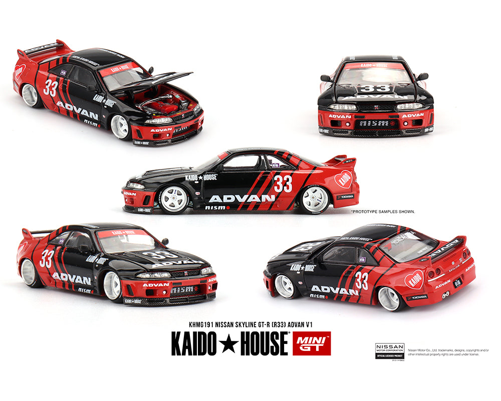 (COMING SOON) Kaido House x Mini GT 1:64 Nissan Skyline GT-R (R33) Kaido Works ADVAN