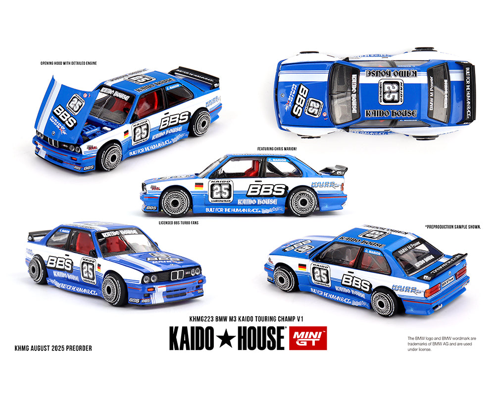 (COMING SOON) Kaido House x Mini GT 1:64 BMW M3 Kaido Touring Champ V1 – Blue/White