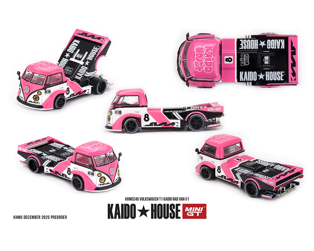 (COMING SOON) Kaido House x Mini GT 1:64 Volkswagen T1 KAIDO RADVAN V1 – Pink