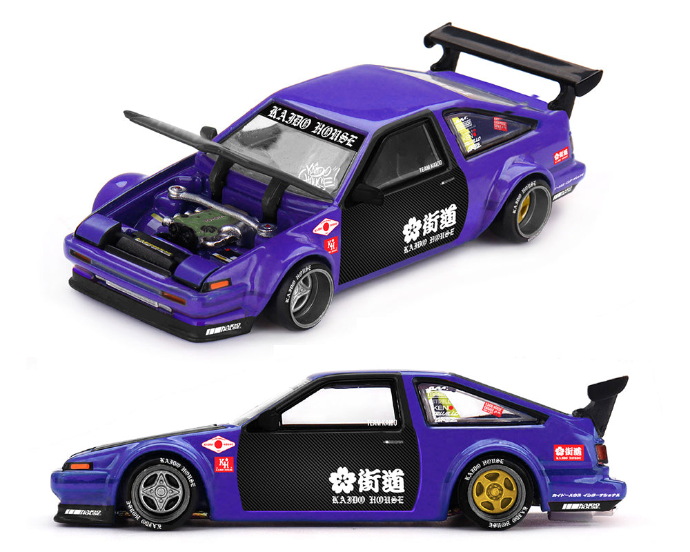 (COMING SOON) Kaido House x Mini GT 1:64 Toyota AE86 Sprinter Trueno TOUGE V1- Blue