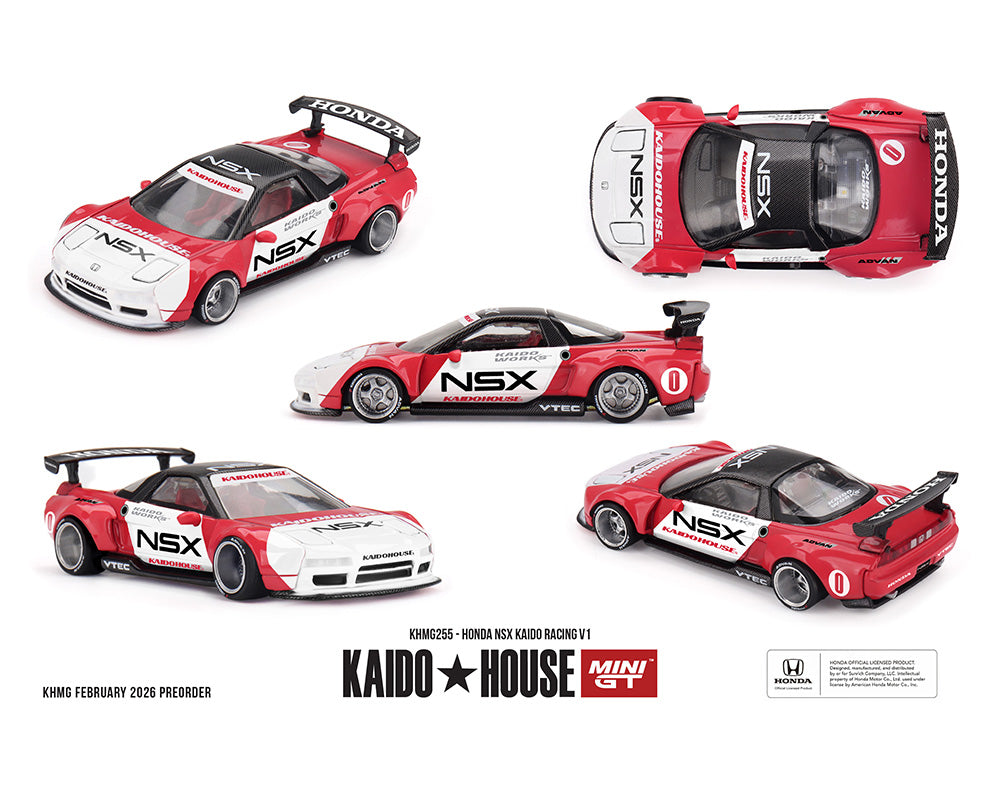 (COMING SOON) Kaido House x Mini GT 1:64 Honda NSX Kaido Racing V1 – Red/White