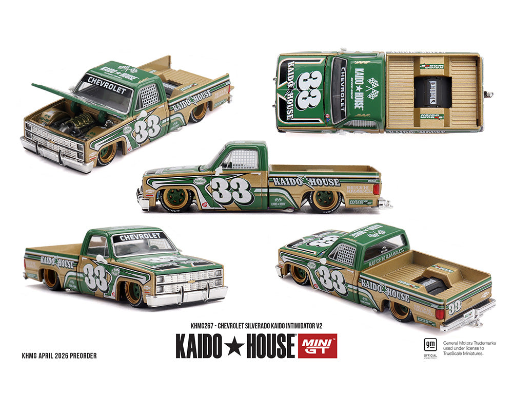(COMING SOON) Kaido House x Mini GT 1:64 Mini GT Chevrolet Silverado Kaido Intimidator V2 – Beige
