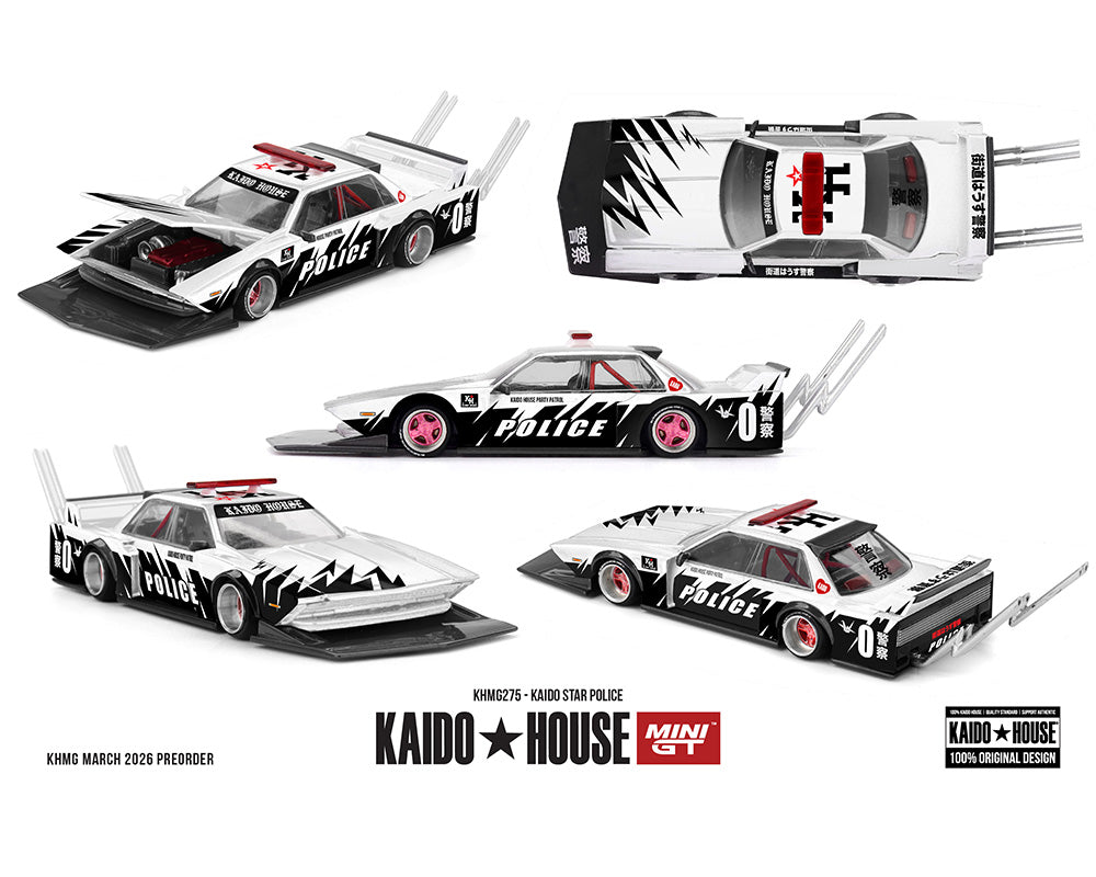 (COMING SOON) Kaido House x Mini GT 1:64 Kaido Star Police – White – Limited Edition