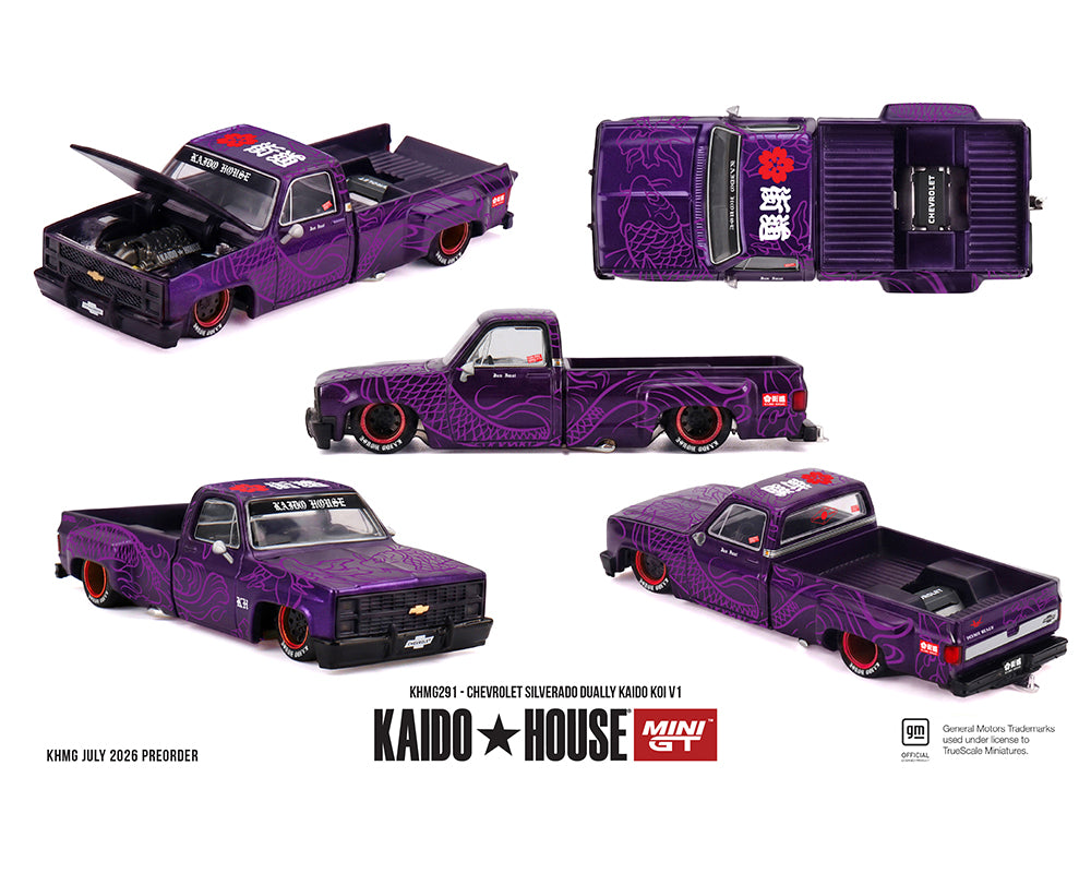 (COMING SOON) Kaido House x Mini GT 1:64 Chevrolet Silverado Dually KAIDO Koi V1