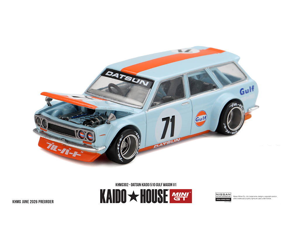 (COMING SOON) Kaido House x Mini GT 1:64 Datsun KAIDO 510 GULF Wagon V1 – Limited Edition