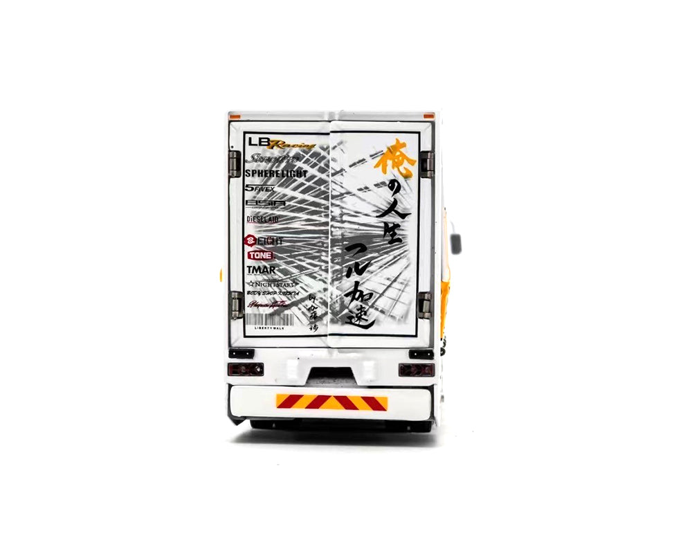 GCD 1/64 Liberty Walk LB-Trucks Mitsubishi Fuso Super Great Transporter Sphere – White