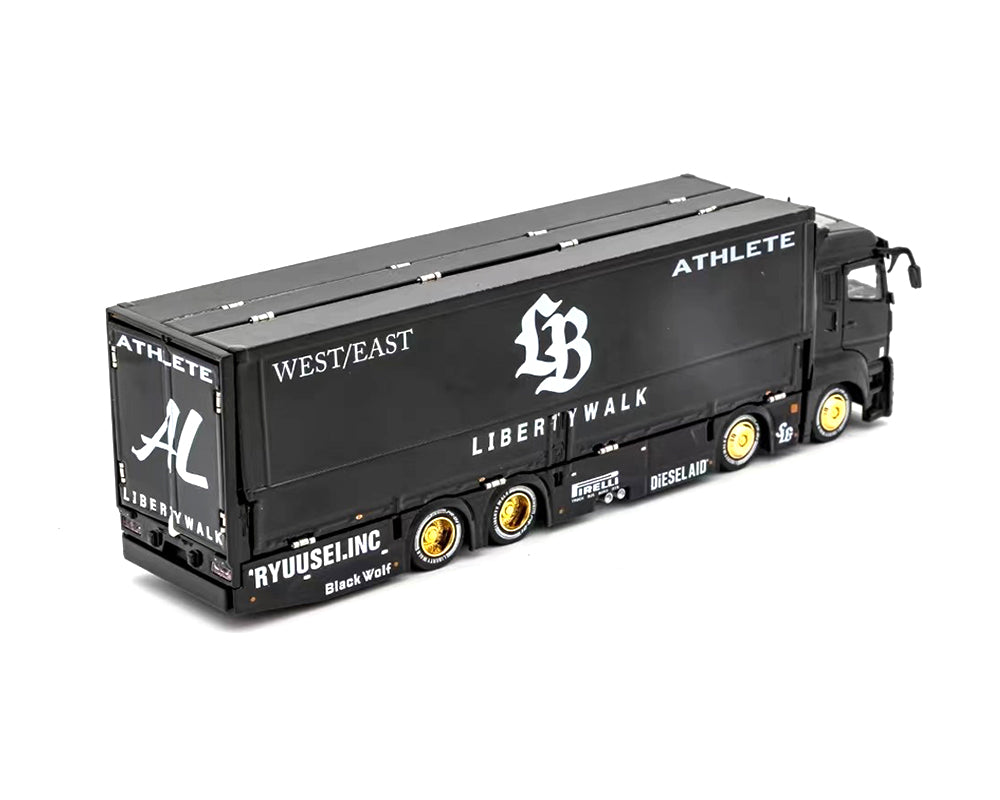 GCD 1/64 Liberty Walk LB-Trucks Mitsubishi Fuso Super Great Transporter Athlete – Black