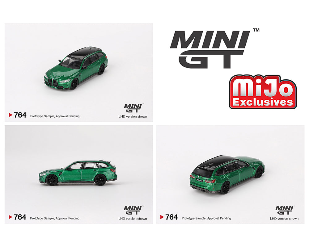 (COMING SOON) MINI GT 1/64 BMW M3 Competition Touring Isle of Man – Green Metallic – MiJo Exclusives