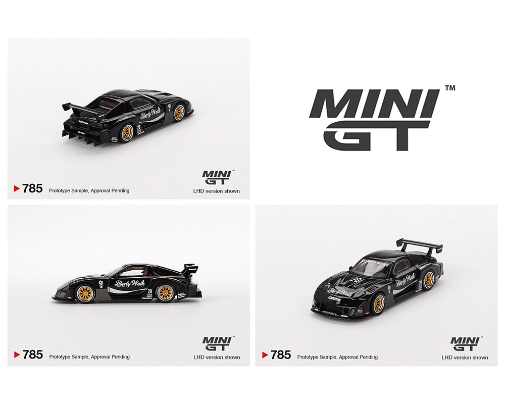 (COMING SOON) MINI GT 1/64 MAZDA RX-7 LB-Super Silhouette – Liberty Walk Black – Mijo Exclusives