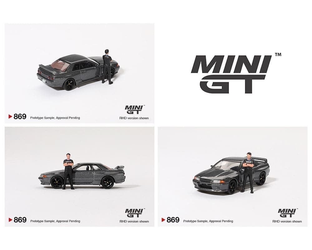 Mini GT 1:64 Nissan Skyline GT-R (R32) Nismo Gunmetal W/ Matsuda Figure – Tsugio Matsuda Collection