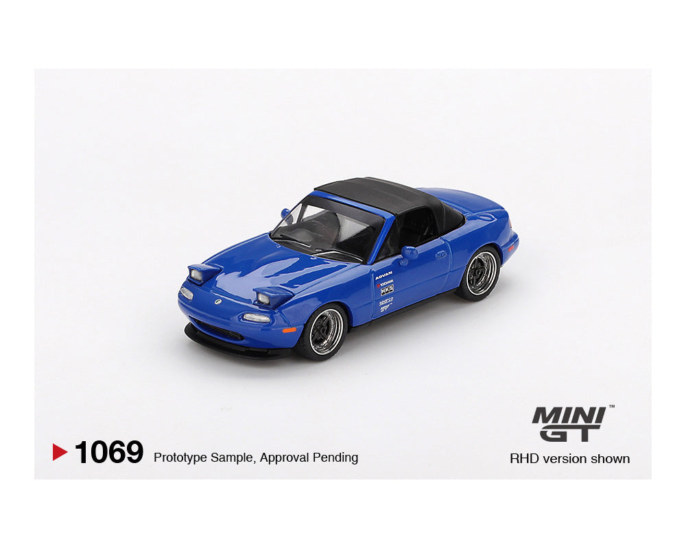 MINI GT 1/64 Mazda Miata MX-5 (NA) Tuned Version – Dark Blue