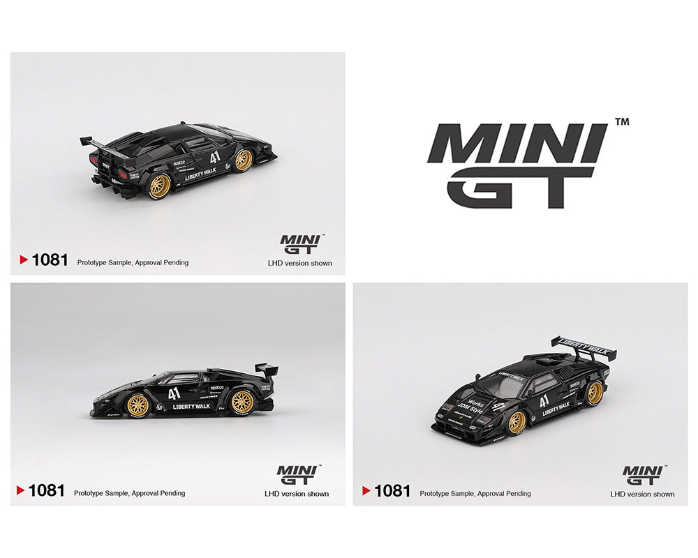 (COMING SOON) MINI GT 1/64 Lamborghini Countach LB-WORKS – Black – Mijo Exclusives