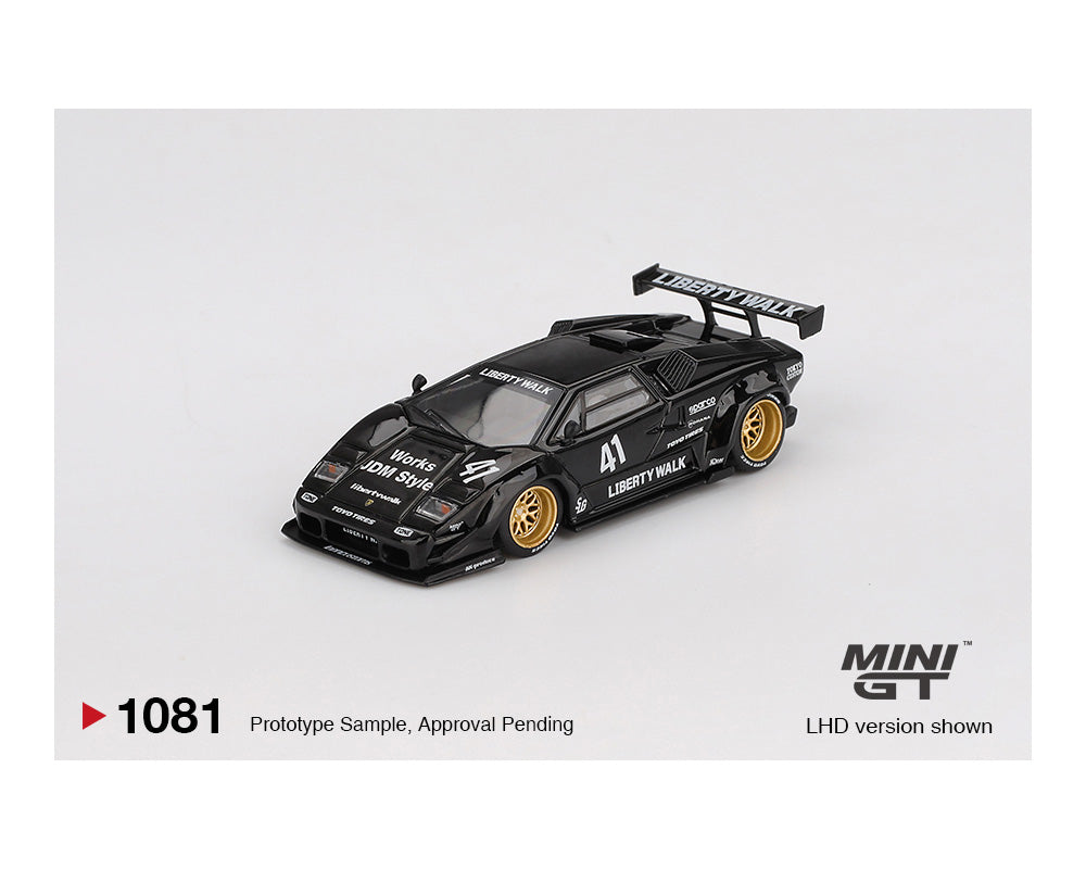 (COMING SOON) MINI GT 1/64 Lamborghini Countach LB-WORKS – Black – Mijo Exclusives