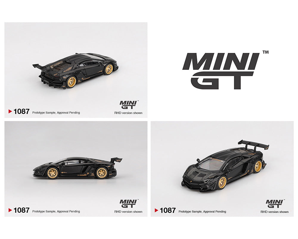 (COMING SOON) MINI GT 1/64 LB-WORKS Lamborghini Aventador Limited Edition – Matte Black