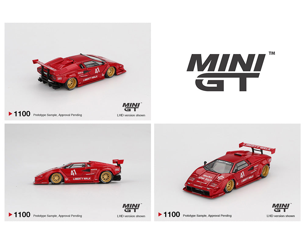 (COMING SOON) MINI GT 1/64 Lamborghini Countach LB-WORKS – Red