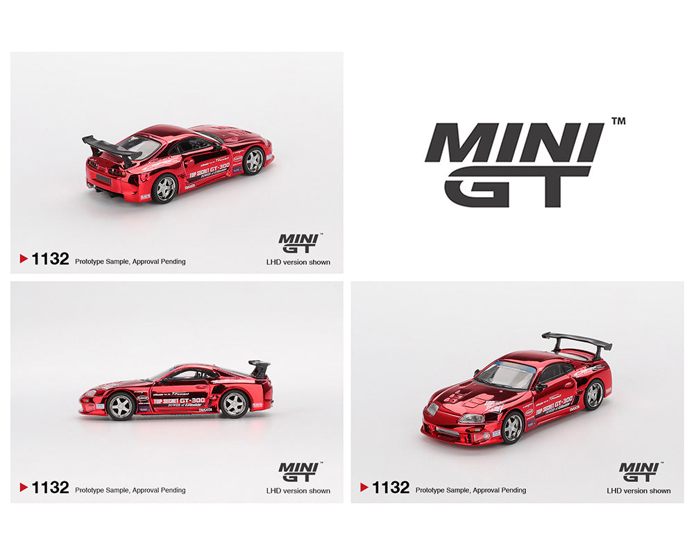 (COMING SOON) MINI GT 1/64 Toyota Supra (A80) Top Secret GT-300 Top Secret – Red Chrome- Limited Edition