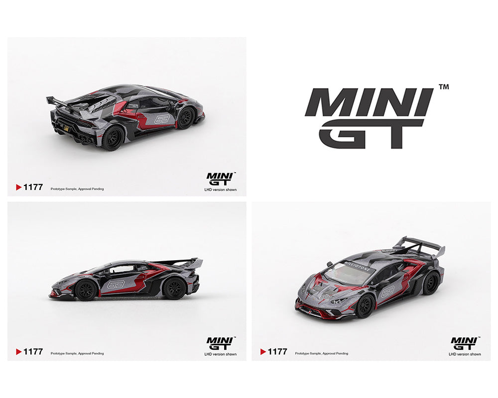 (COMING SOON) MINI GT 1/64 LB★WORKS Lamborghini Huracán GT RONIN – Grey