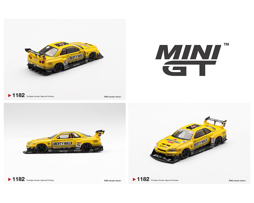 (COMING SOON) MINI GT 1/64 Nissan LB-ER34 Super Silhouette SKYLINE Sport Yellow