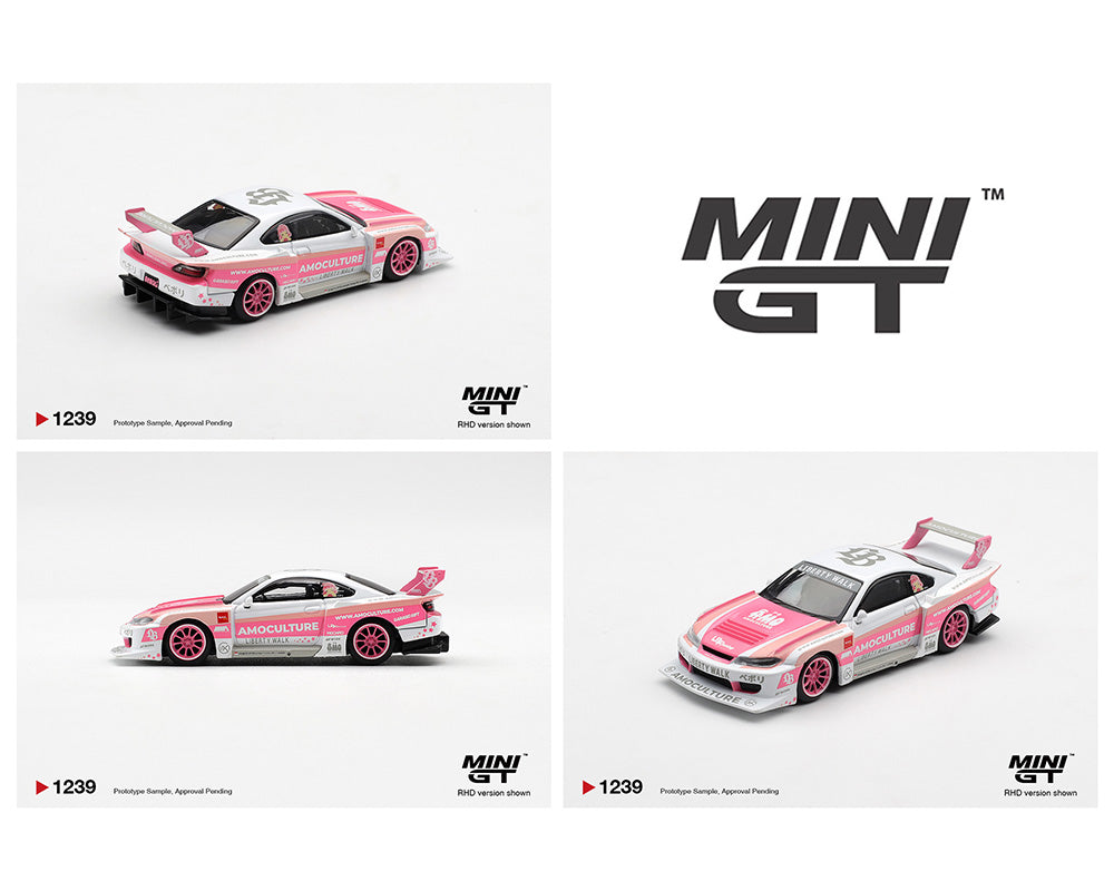 (COMING SOON) MINI GT 1/64 Nissan Silvia (S15) LB-Super Silhouette AMOCULTURE – Limited Edition