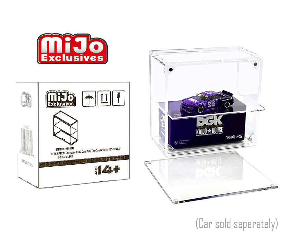 Showcase 1:64 2 Cars Desk Top Collector Display Case (5″x2.5″x4.75″) – Mijo Exclusives