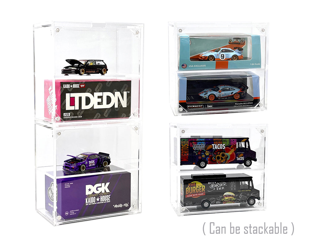 Showcase 1:64 2 Cars Desk Top Collector Display Case (5″x2.5″x4.75″) – Mijo Exclusives