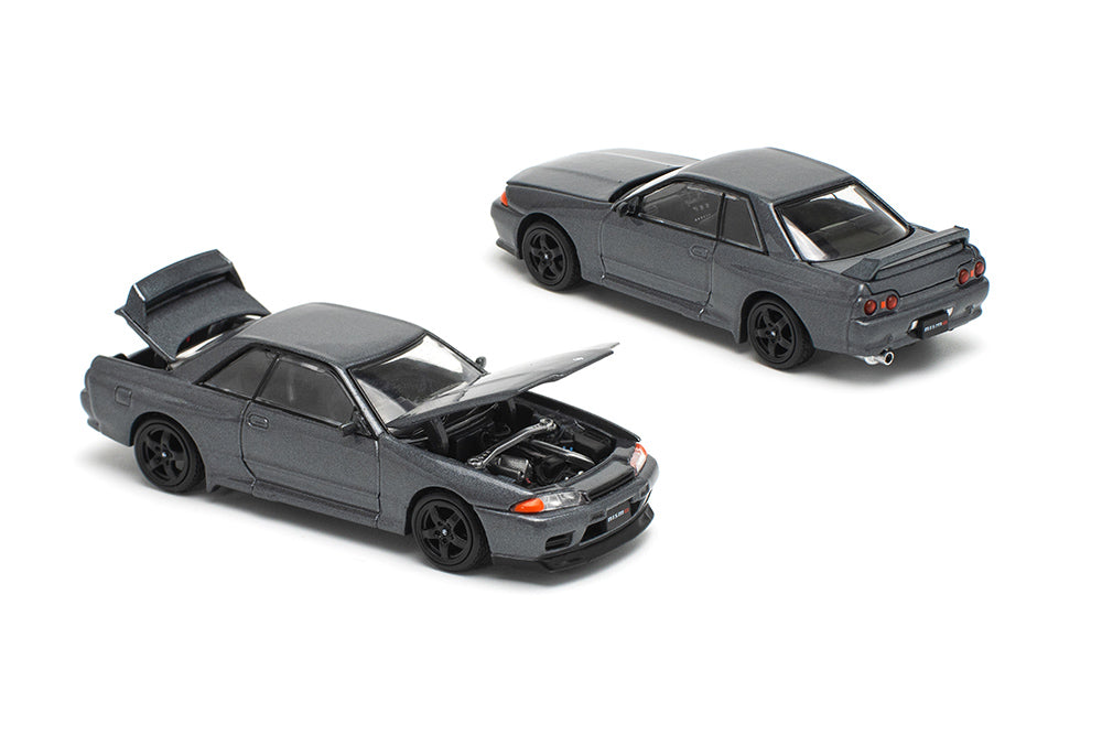 POP RACE 1/64 NISSAN SKYLINE GT-R R32 - GUN GREY METALLIC