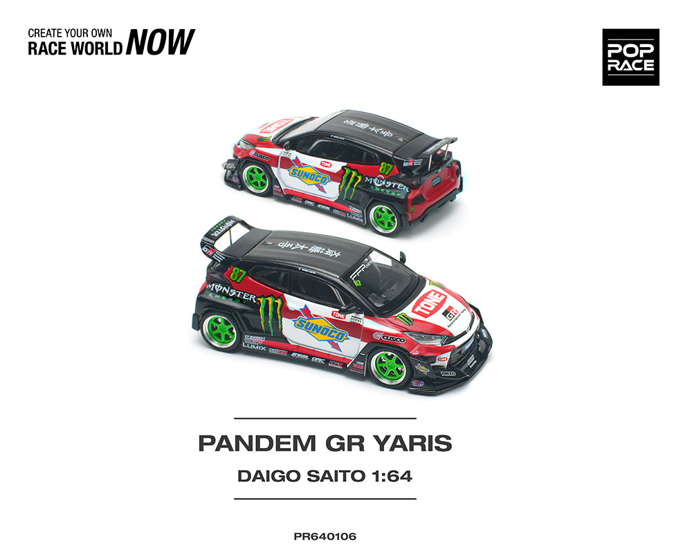 POP RACE 1/64 PANDEM GR YARIS DAIGO SAITO